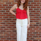 Red Poplin Top