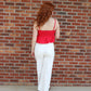 Red Poplin Top