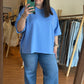 Scuba Plus Size Top in Cornflower Blue