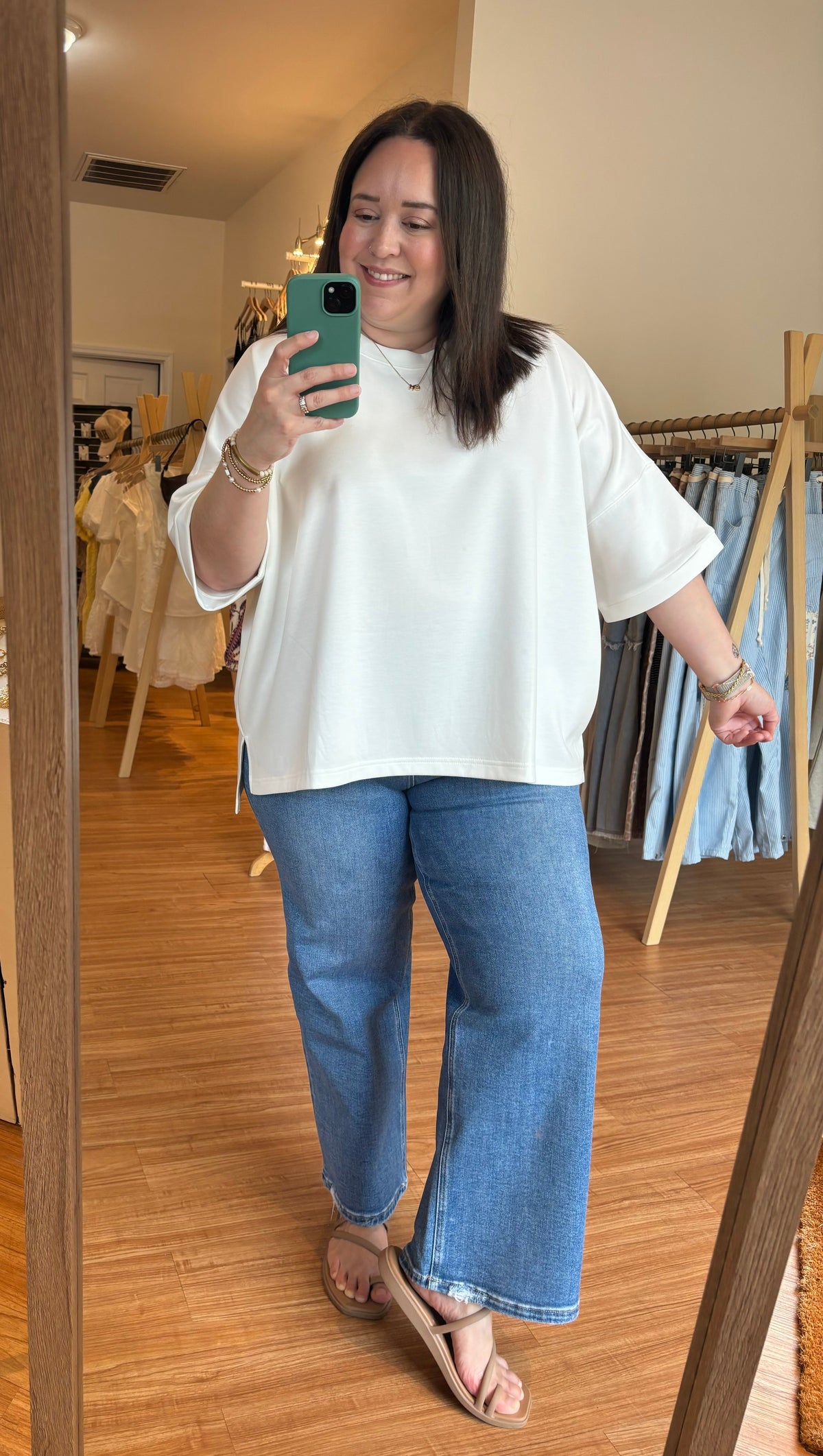 Scuba Plus Size Top in Ivory