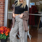 Leopard High Rise Wide Leg Jeans