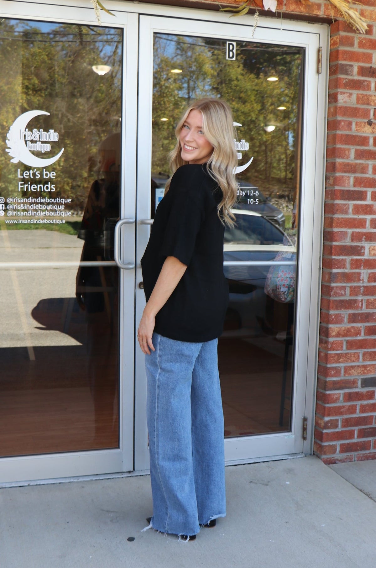 Back in Black Oversized Short Sleeve Sweater