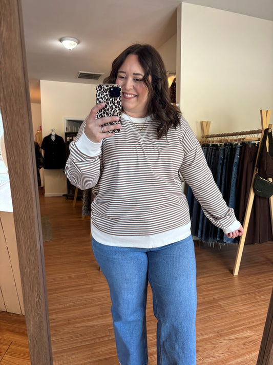 Easy Does It Striped Plus Size Pullover