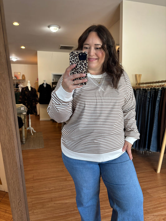 Easy Does It Striped Plus Size Pullover