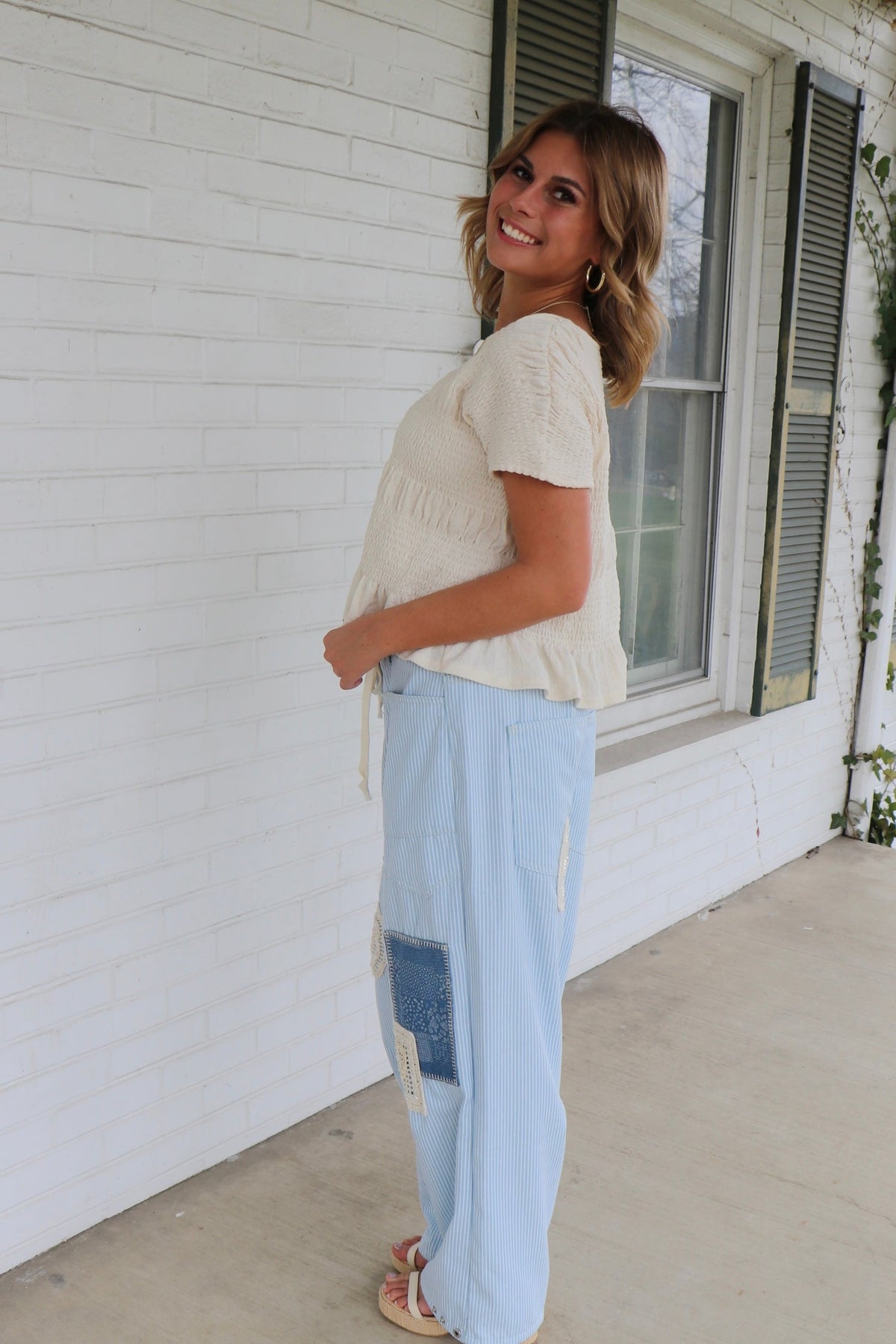 Talk About it Pants in Denim Stripes