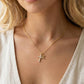 Cz Pave Double Cross Pendant Necklace: S
