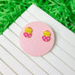 Acrylic Easter Chick Stud Earrings: Purple