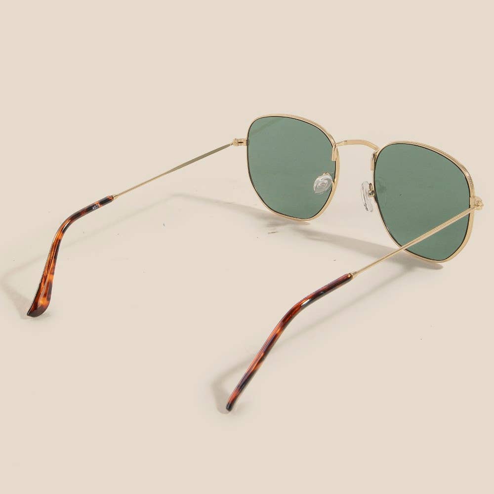 Thin Metallic Frame Fashion Sunglasses: ASSORTED