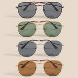 Thin Metallic Frame Fashion Sunglasses: ASSORTED