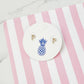 Cubic Zirconia Initial Stud Earrings- Gold: F