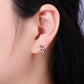 Checkered Enamel Huggie Cartilage Earrings
