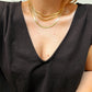 18k Gold Filled 4.0mm Thickness Herringbone Chain Necklace : 18 inches