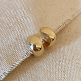 18k Gold Filled Rounded C- Hoop Waterproof Earrings