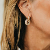 Drop Diamond Square Huggie Hoop Earrings