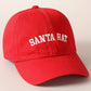 Santa Hat Text Embroidery Baseball Cap: Red
