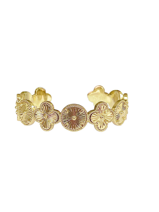 Clover Cuff Bracelet : Gold